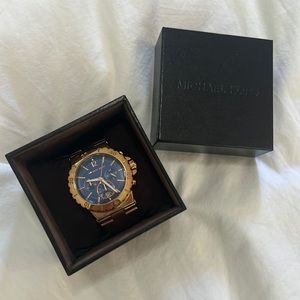 Michael Kors Rose Gold and Blue Watch